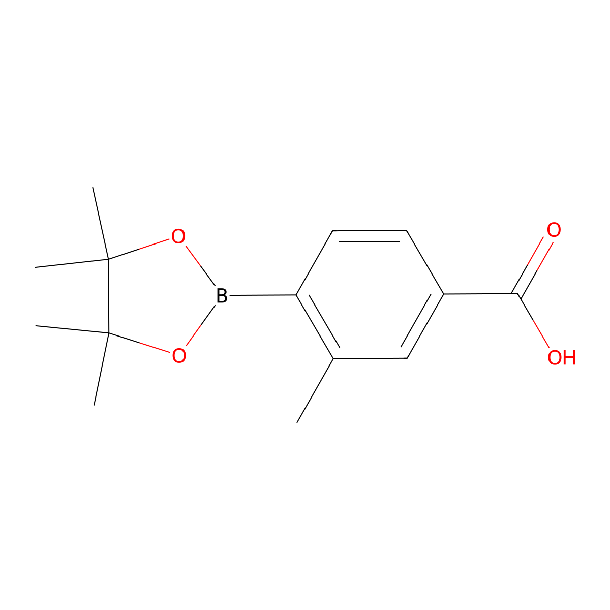 3-Methyl-4-(4,4,5,5-tetramethyl-1,3,2-dioxaborolan-2-yl)benzoic acid molecular structure, CAS 269409-74-7