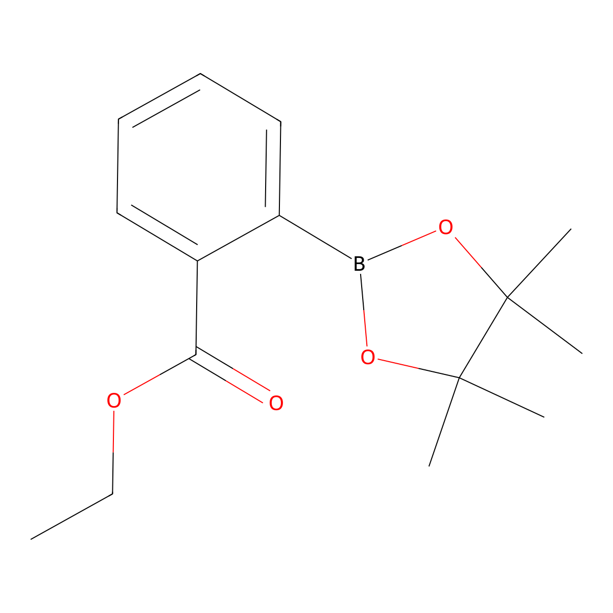 Ethyl 2-(4,4,5,5-tetramethyl-1,3,2-dioxaborolan-2-yl)benzoate molecular structure, CAS 269409-99-6