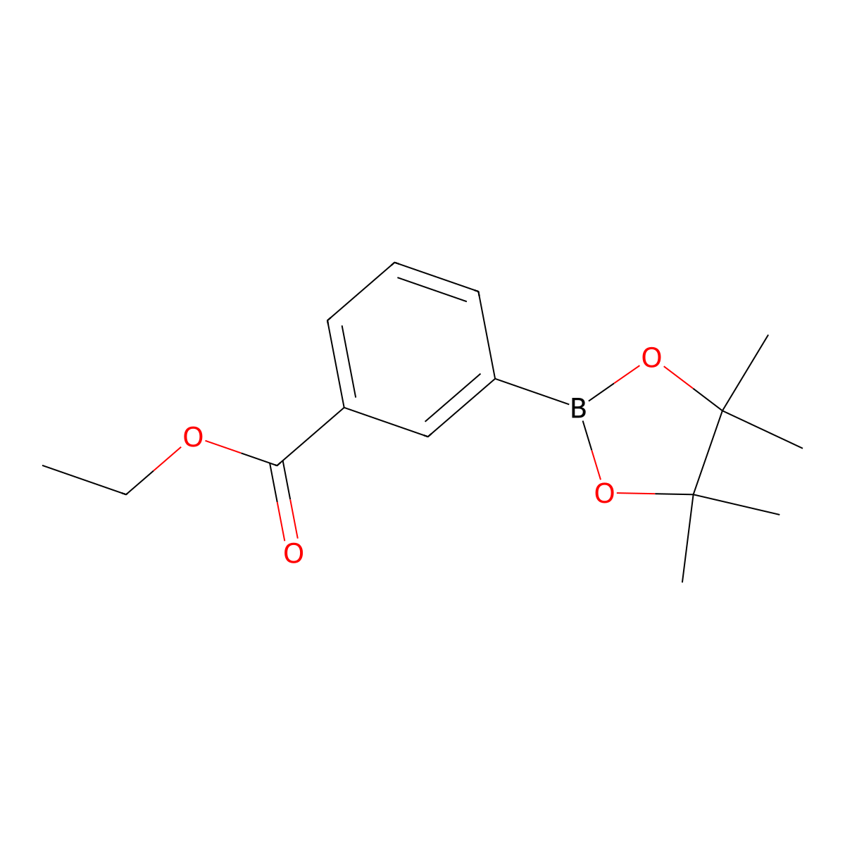 Ethyl 3-(4,4,5,5-tetramethyl-1,3,2-dioxaborolan-2-yl)benzoate molecular structure, CAS 269410-00-6