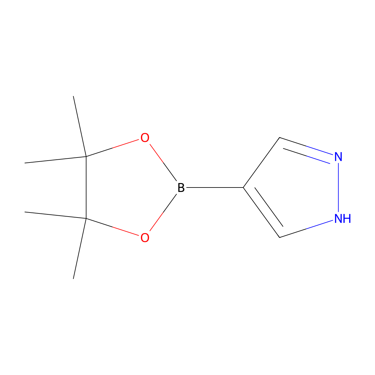 4-(4,4,5,5-Tetramethyl-1,3,2-dioxaborolan-2-yl)-1H-pyrazole molecular structure, CAS 269410-08-4