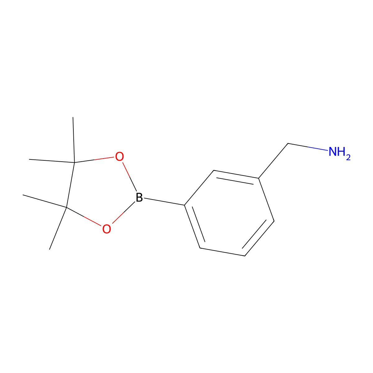 (3-(4,4,5,5-Tetramethyl-1,3,2-dioxaborolan-2-YL)phenyl)methanamine molecular structure, CAS 269410-09-5