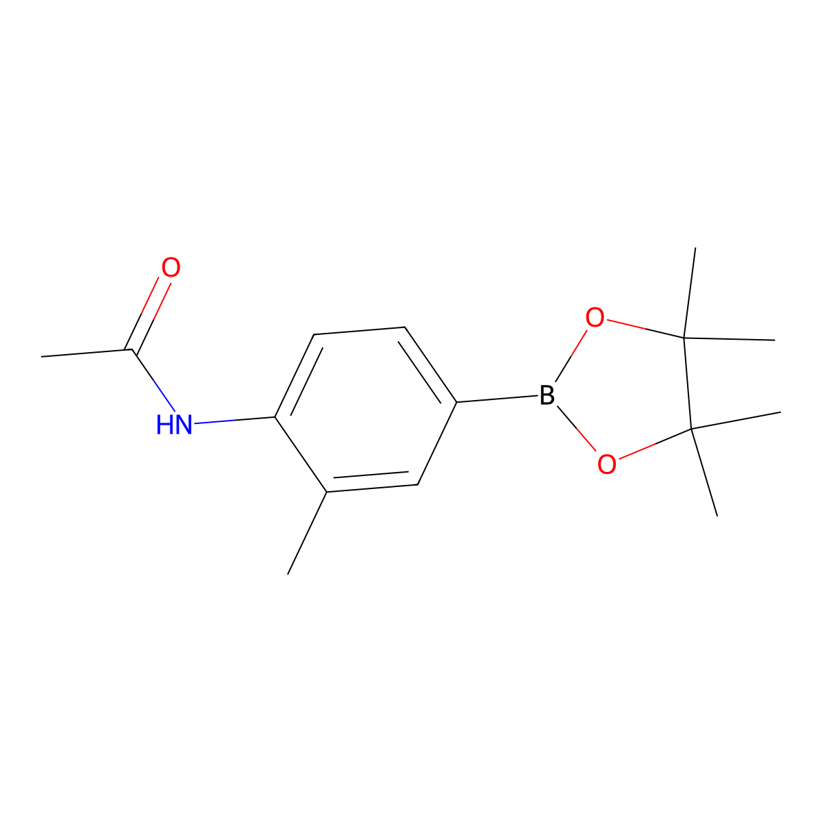 Acetamide, N-[2-methyl-4-(4,4,5,5-tetramethyl-1,3,2-dioxaborolan-2-yl)phenyl]- molecular structure, CAS 269410-12-0