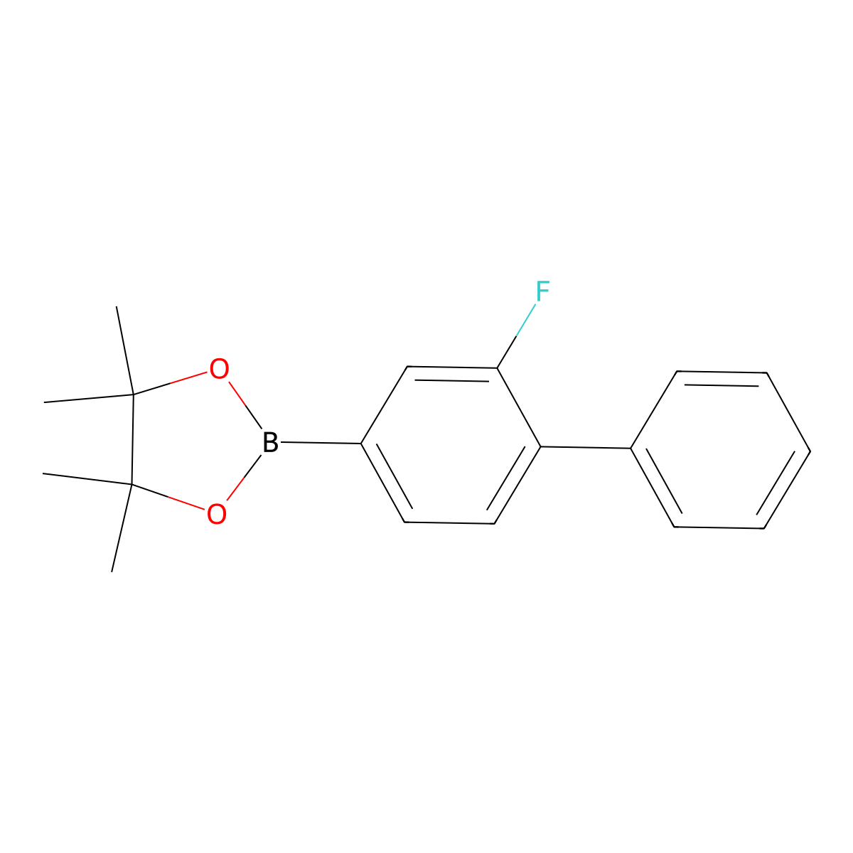 2-Fluoro-4-biphenylboronic acid, pinacol ester molecular structure, CAS 269410-15-3