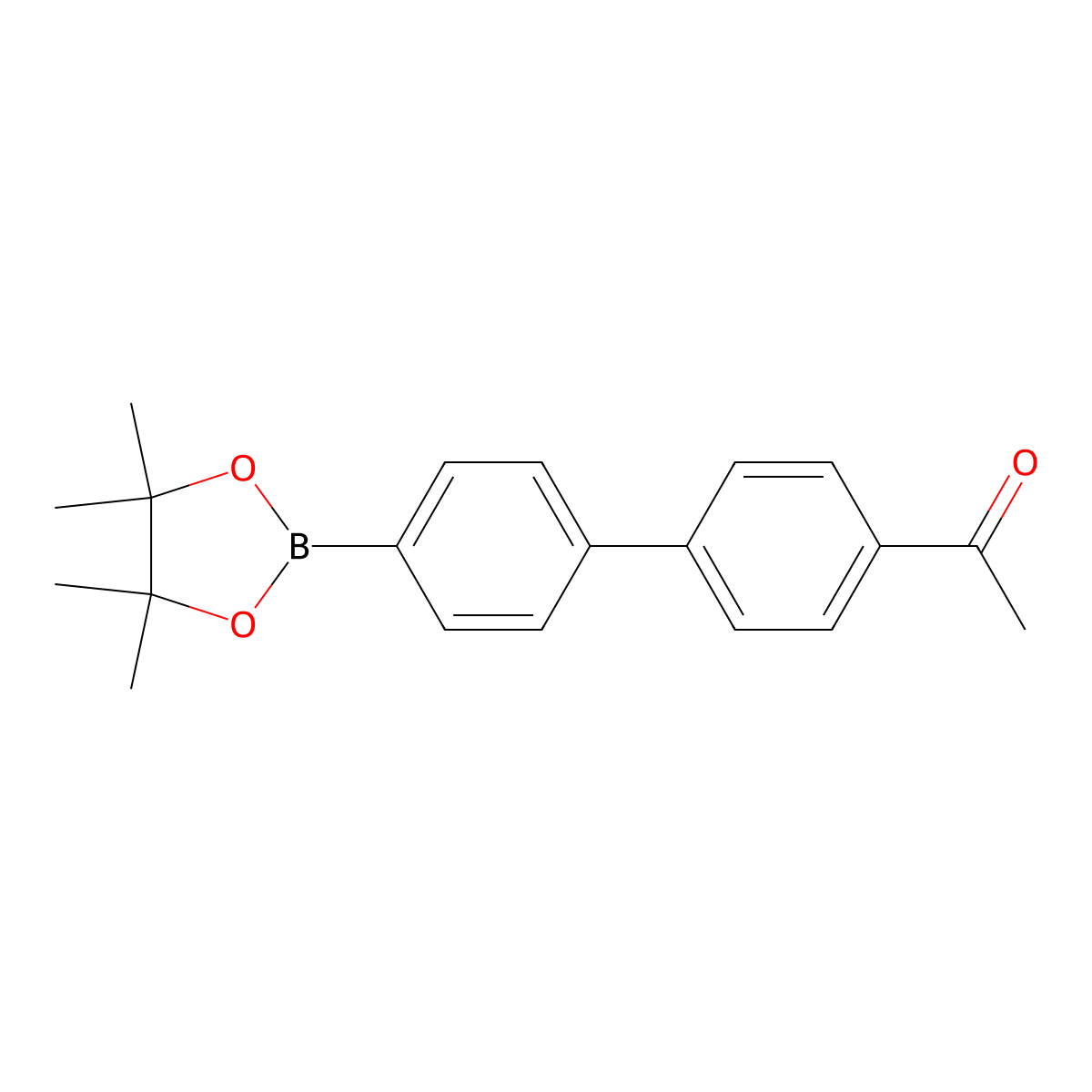 1-(4'-(4,4,5,5-Tetramethyl-1,3,2-dioxaborolan-2-yl)-[1,1'-biphenyl]-4-yl)ethanone molecular structure, CAS 269410-19-7