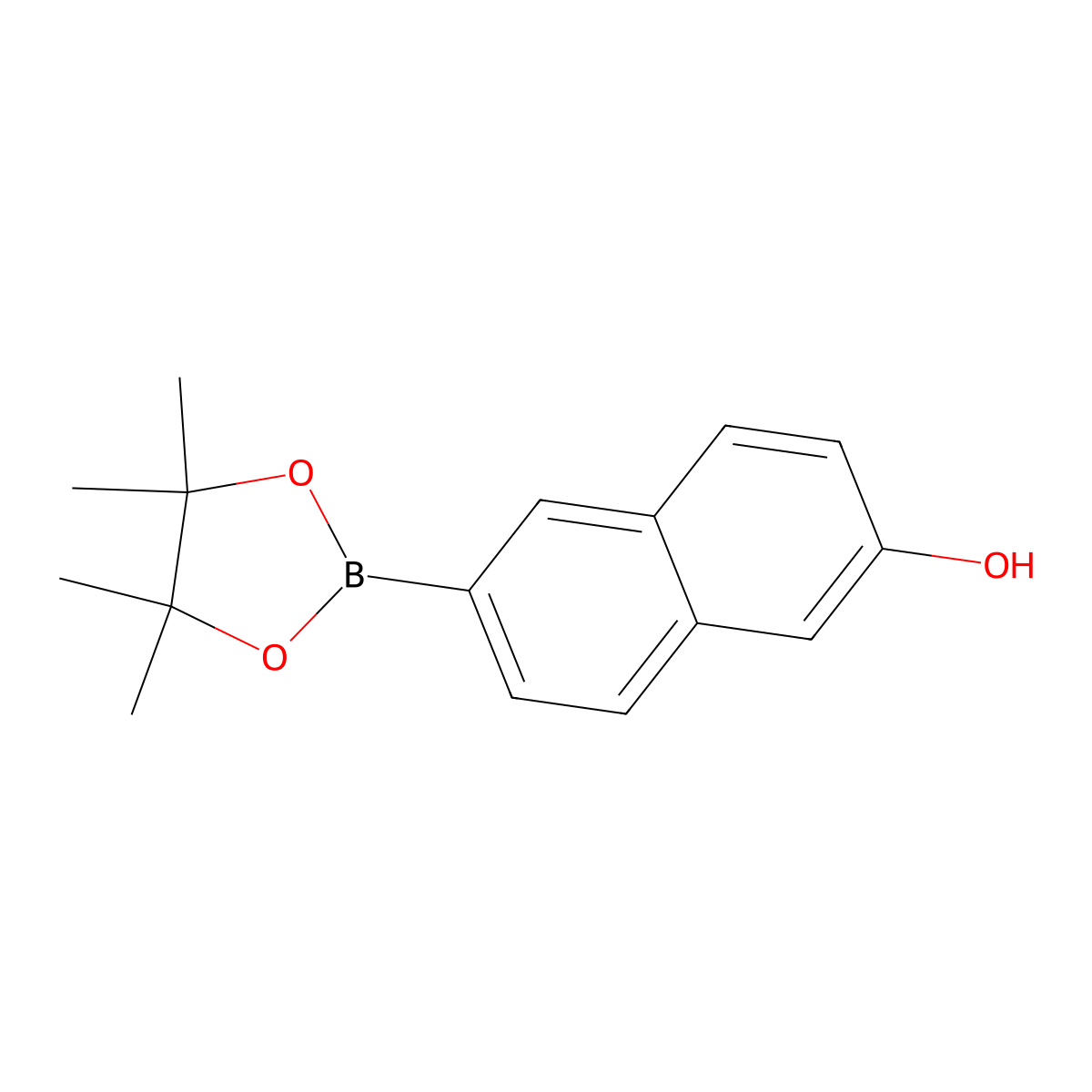 6-(4,4,5,5-Tetramethyl-1,3,2-dioxaborolan-2-yl)naphthalen-2-ol molecular structure, CAS 269410-21-1