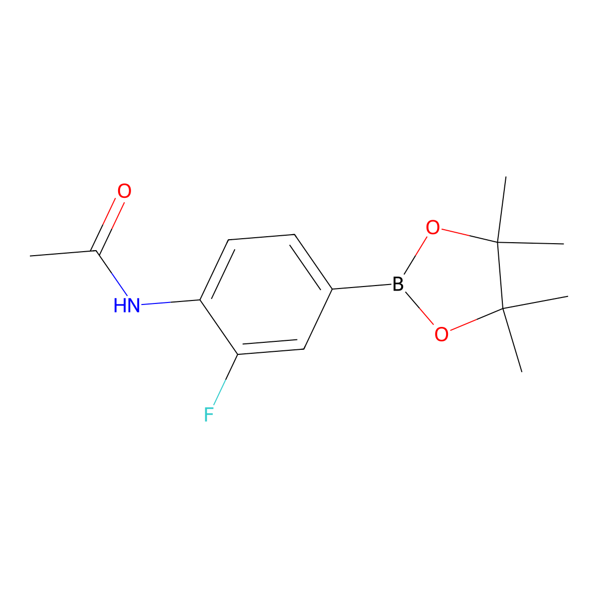 N-(2-Fluoro-4-(4,4,5,5-tetramethyl-1,3,2-dioxaborolan-2-yl)phenyl)acetamide molecular structure, CAS 269410-27-7
