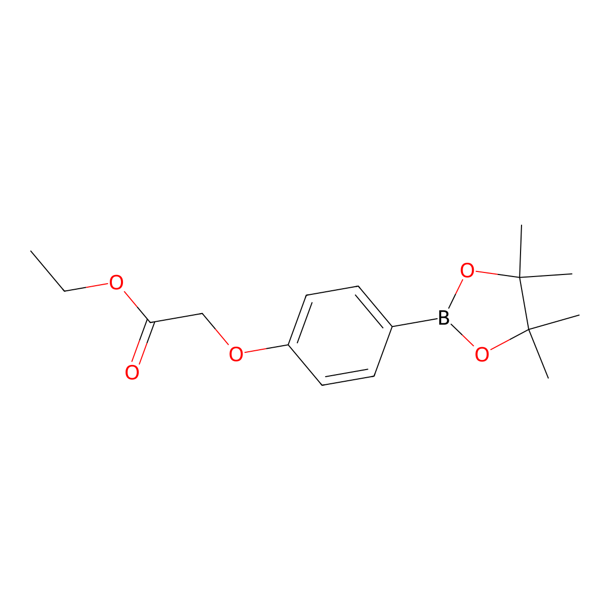 Ethyl 2-(4-(4,4,5,5-tetramethyl-1,3,2-dioxaborolan-2-yl)phenoxy)acetate molecular structure, CAS 269410-28-8