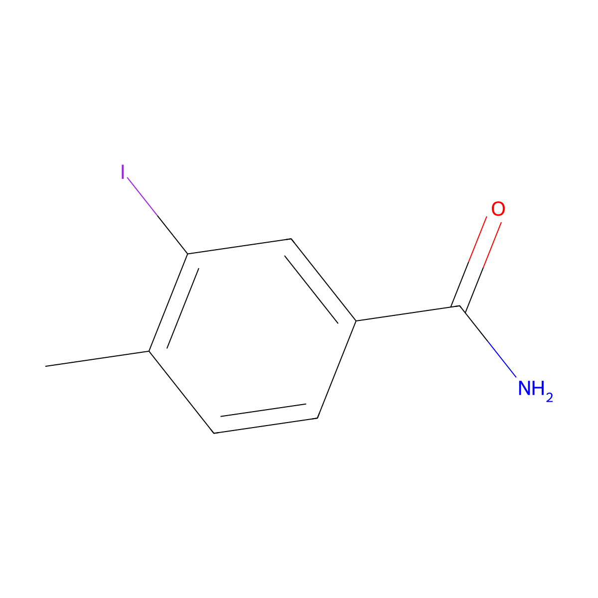 3-Iodo-4-methylbenzamide molecular structure, CAS 269411-70-3