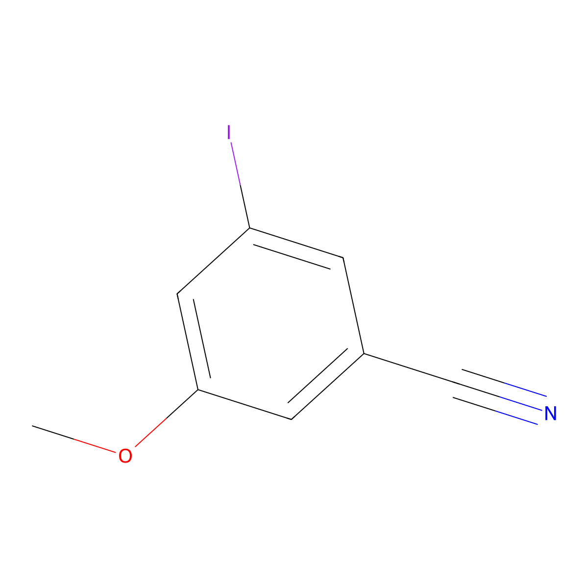 3-Iodo-5-methoxybenzonitrile molecular structure, CAS 269411-72-5