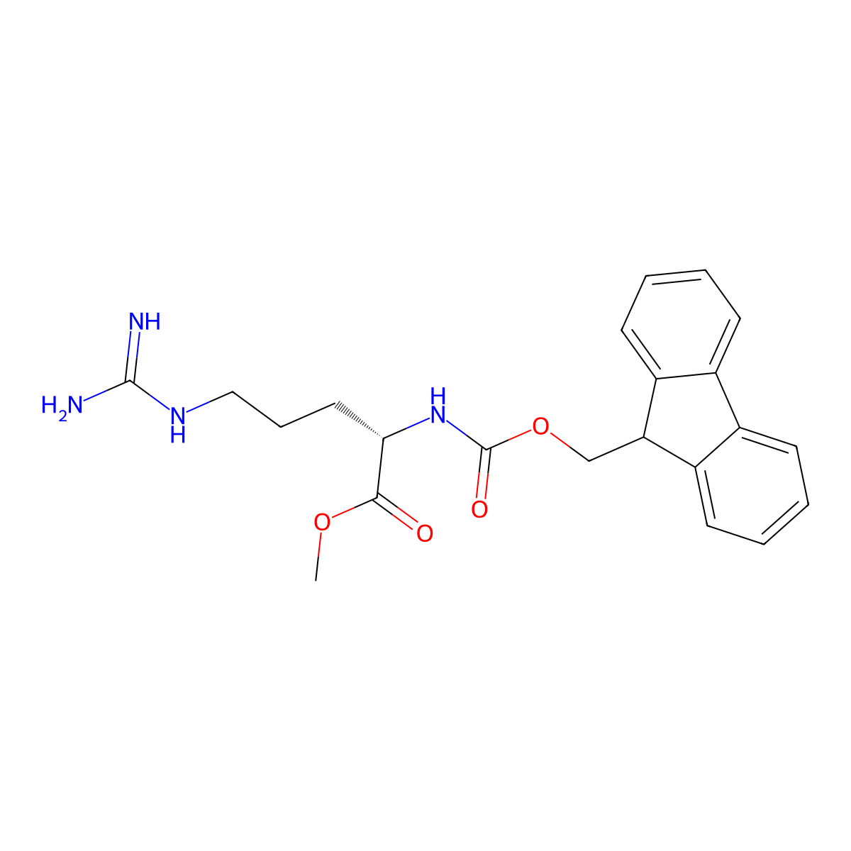 (S)-Methyl 2-((((9H-fluoren-9-yl)methoxy)carbonyl)amino)-5-guanidinopentanoate molecular structure, CAS 269412-07-9