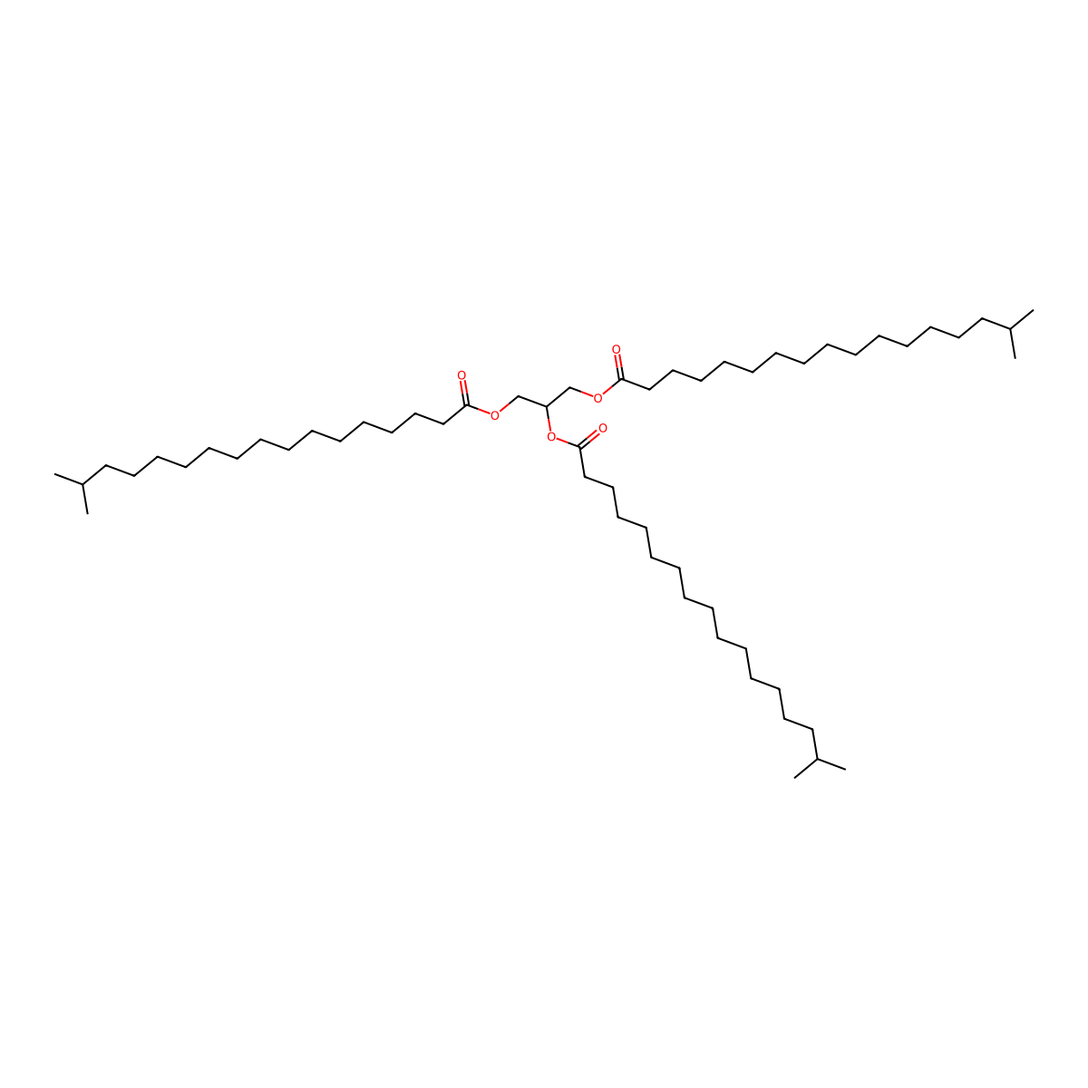 Triisostearin molecular structure, CAS 26942-95-0
