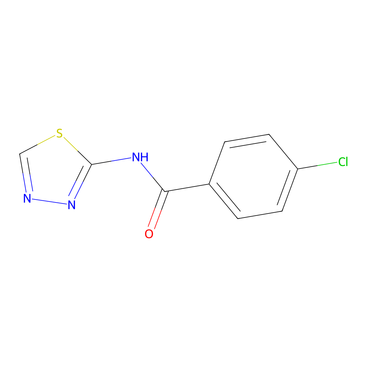 4-chloro-N-(1,3,4-thiadiazol-2-yl)benzamide molecular structure, CAS 26947-64-8
