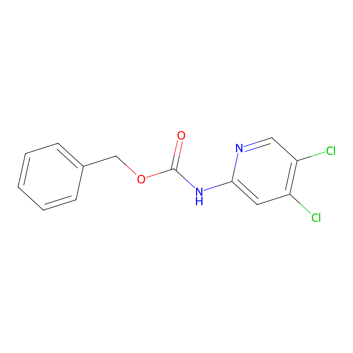 benzyl N-(4,5-dichloropyridin-2-yl)carbamate molecular structure, CAS 2694721-87-2