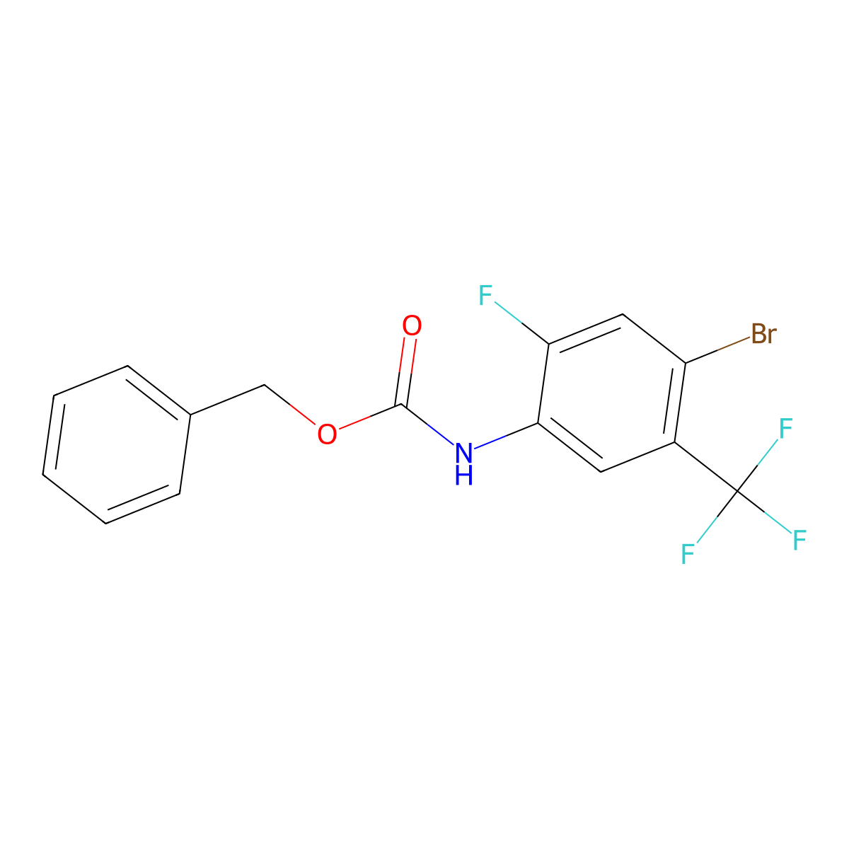 benzyl N-[4-bromo-2-fluoro-5-(trifluoromethyl)phenyl]carbamate molecular structure, CAS 2694721-89-4
