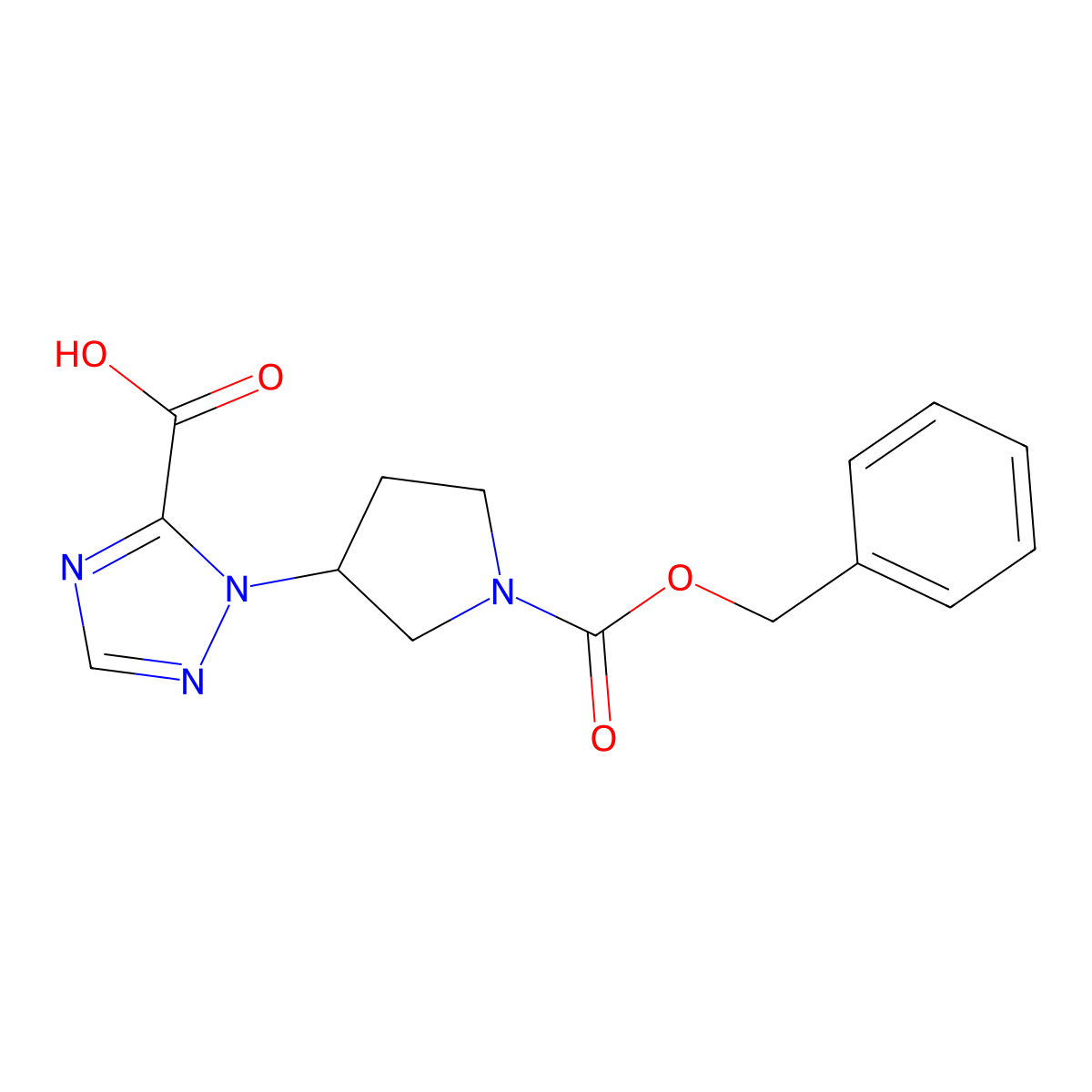1-{1-[(benzyloxy)carbonyl]pyrrolidin-3-yl}-1H-1,2,4-triazole-5-carboxylic acid molecular structure, CAS 2694721-93-0
