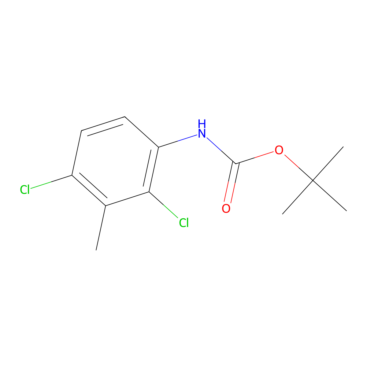 tert-butyl N-(2,4-dichloro-3-methylphenyl)carbamate molecular structure, CAS 2694721-95-2