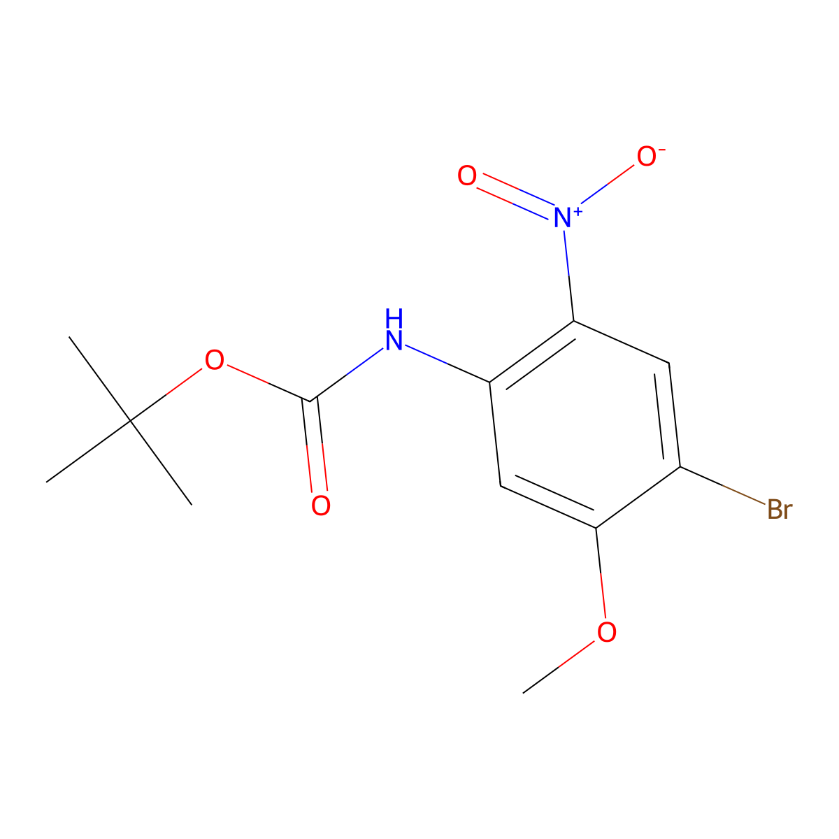 tert-butyl N-(4-bromo-5-methoxy-2-nitrophenyl)carbamate molecular structure, CAS 2694722-00-2