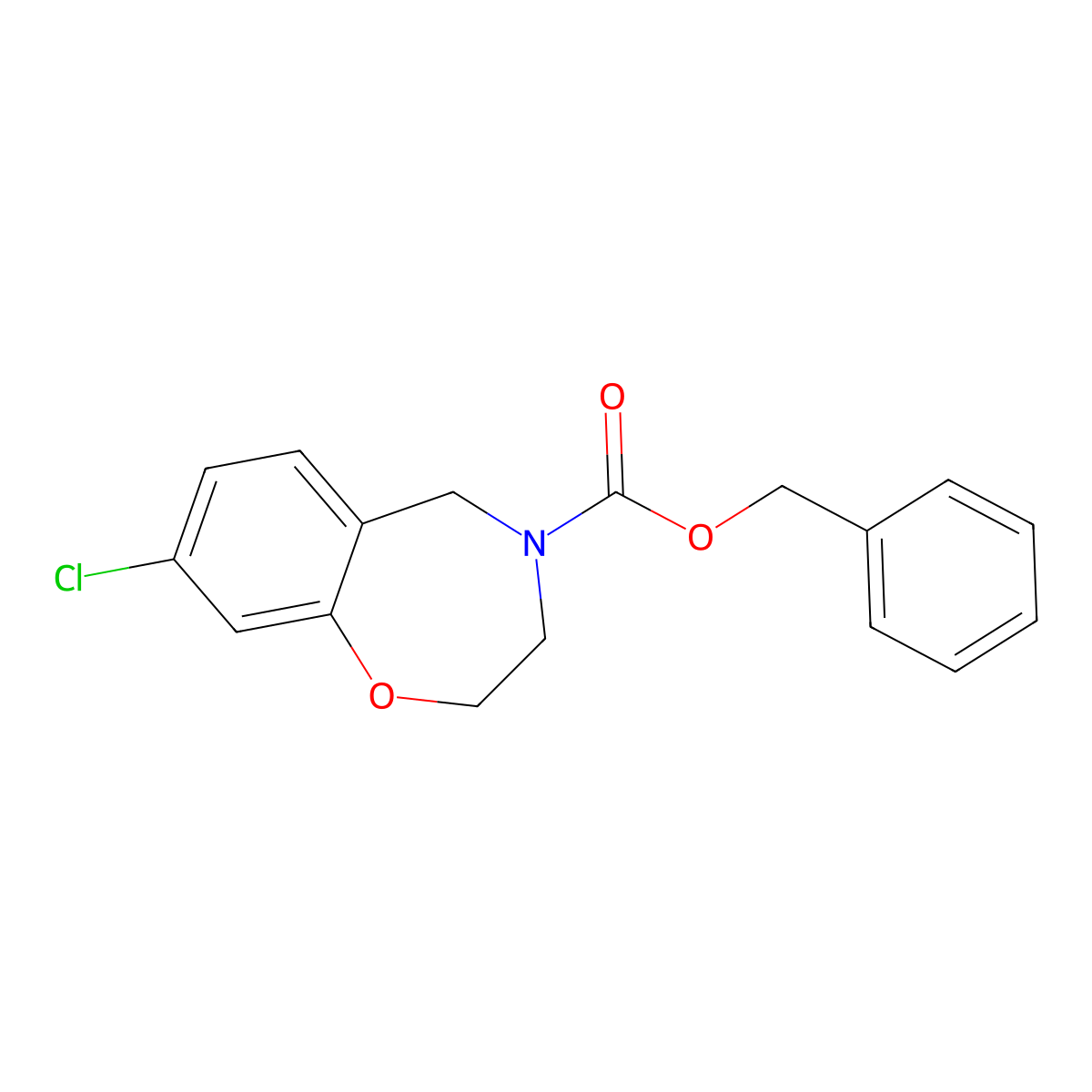 Benzyl 8-chloro-2,3,4,5-tetrahydro-1,4-benzoxazepine-4-carboxylate molecular structure, CAS 2694722-44-4