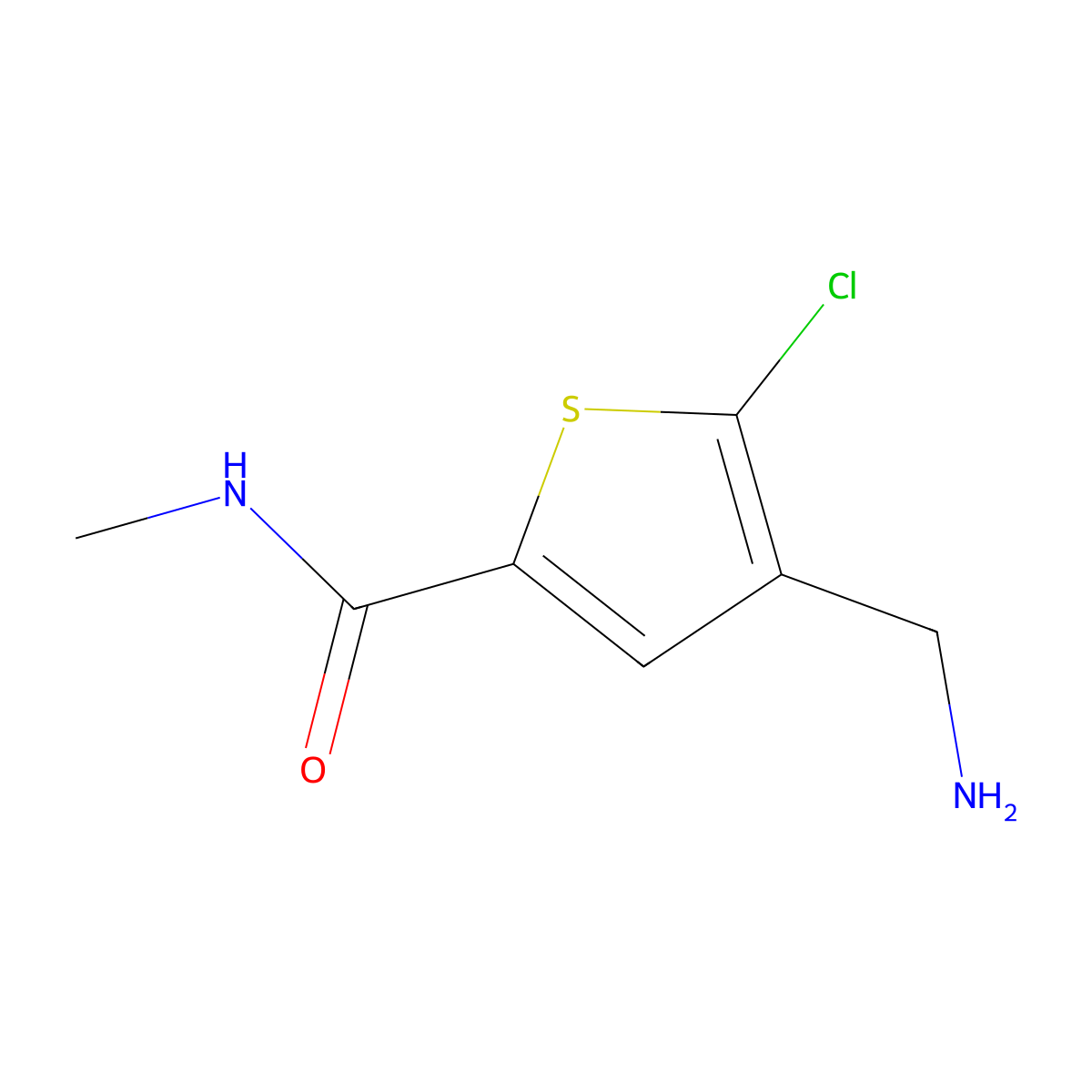 4-(aminomethyl)-5-chloro-N-methylthiophene-2-carboxamide molecular structure, CAS 2694722-49-9