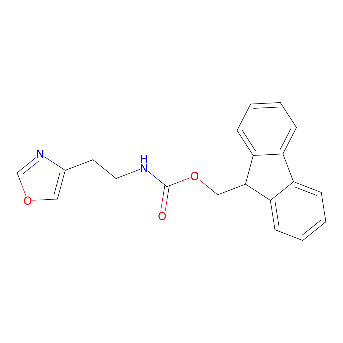 (9H-fluoren-9-yl)methyl N-[2-(1,3-oxazol-4-yl)ethyl]carbamate molecular structure, CAS 2694722-52-4