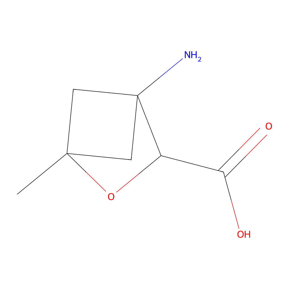 4-Amino-1-methyl-2-oxabicyclo[2.1.1]hexane-3-carboxylic acid molecular structure, CAS 2694722-57-9