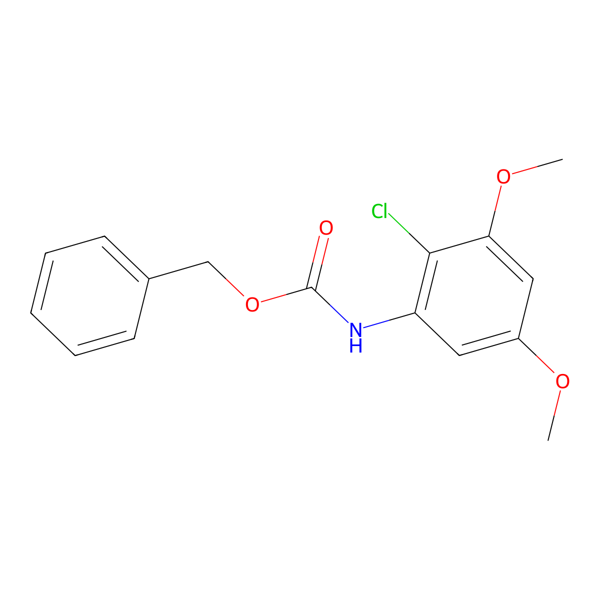 benzyl N-(2-chloro-3,5-dimethoxyphenyl)carbamate molecular structure, CAS 2694722-58-0