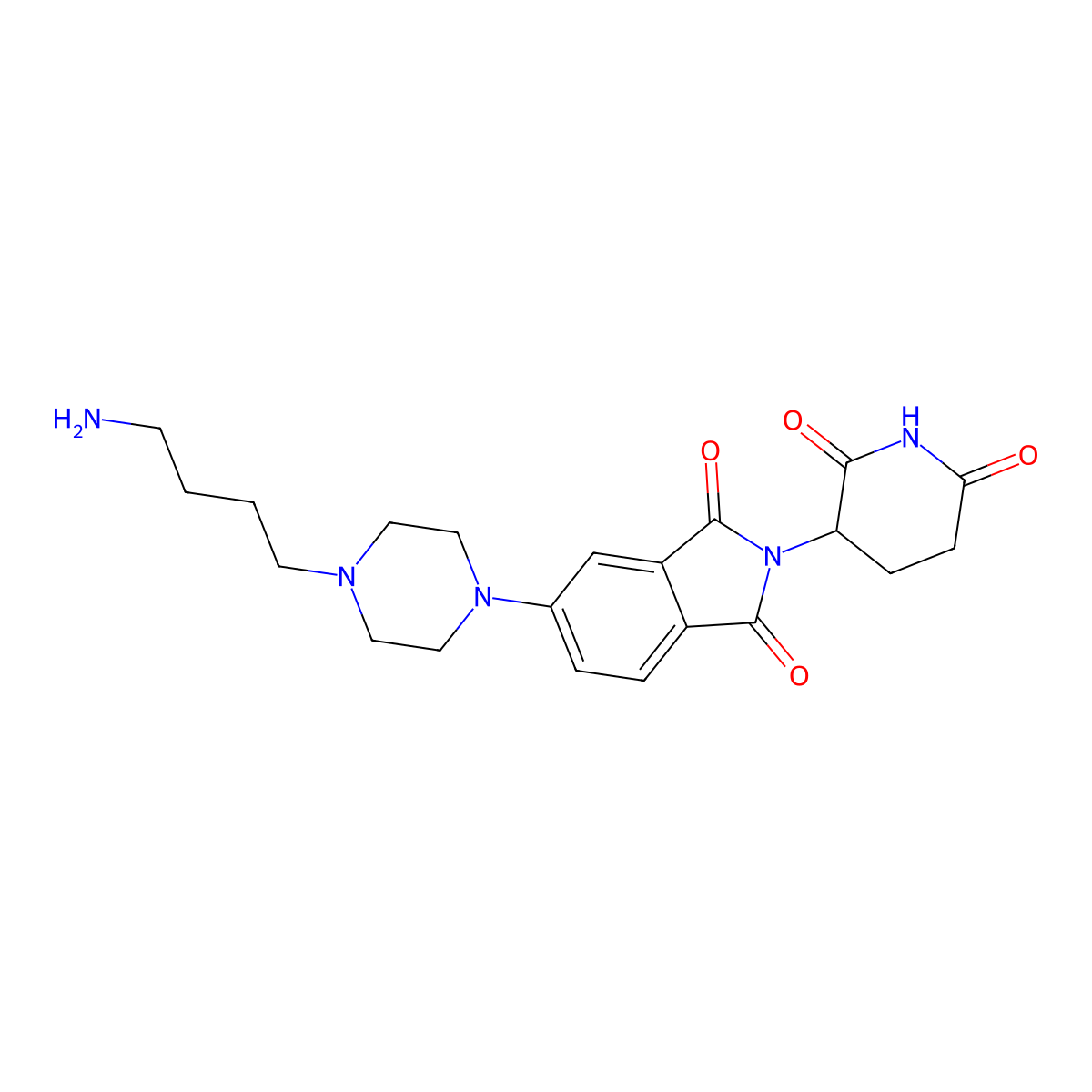 5-[4-(4-aminobutyl)piperazin-1-yl]-2-(2,6-dioxopiperidin-3-yl)-2,3-dihydro-1H-isoindole-1,3-dione molecular structure, CAS 2694722-59-1