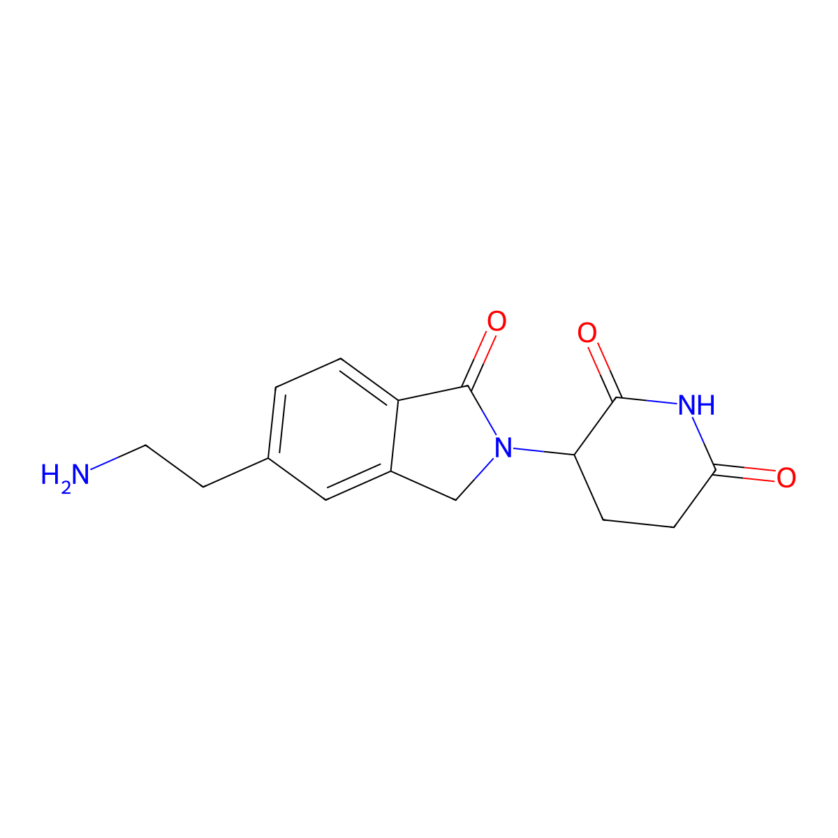 3-[5-(2-aminoethyl)-1-oxo-2,3-dihydro-1H-isoindol-2-yl]piperidine-2,6-dione molecular structure, CAS 2694722-60-4