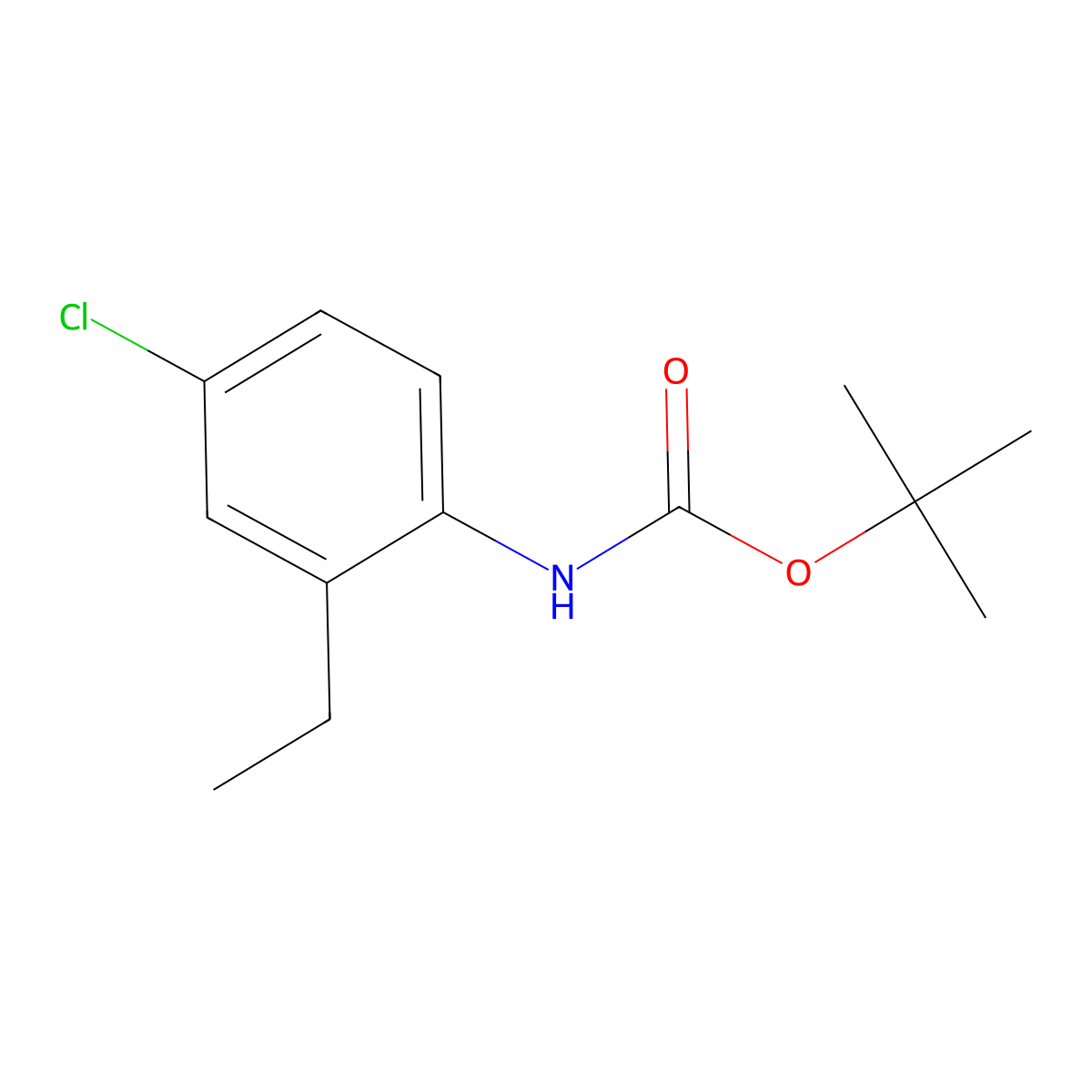 tert-butyl N-(4-chloro-2-ethylphenyl)carbamate molecular structure, CAS 2694722-61-5