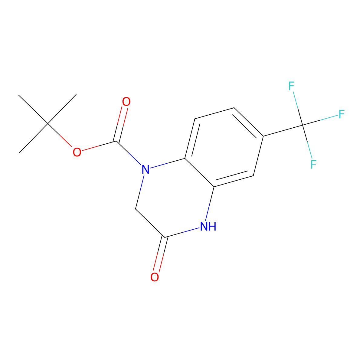 Tert-butyl 3-oxo-6-(trifluoromethyl)-1,2,3,4-tetrahydroquinoxaline-1-carboxylate molecular structure, CAS 2694722-66-0