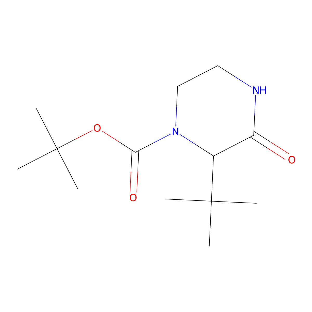 Tert-butyl 2-tert-butyl-3-oxopiperazine-1-carboxylate molecular structure, CAS 2694722-77-3