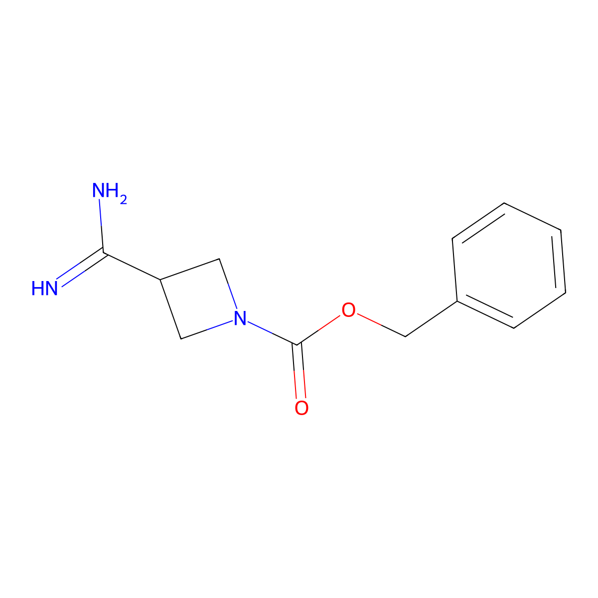 Benzyl 3-carbamimidoylazetidine-1-carboxylate molecular structure, CAS 2694722-84-2