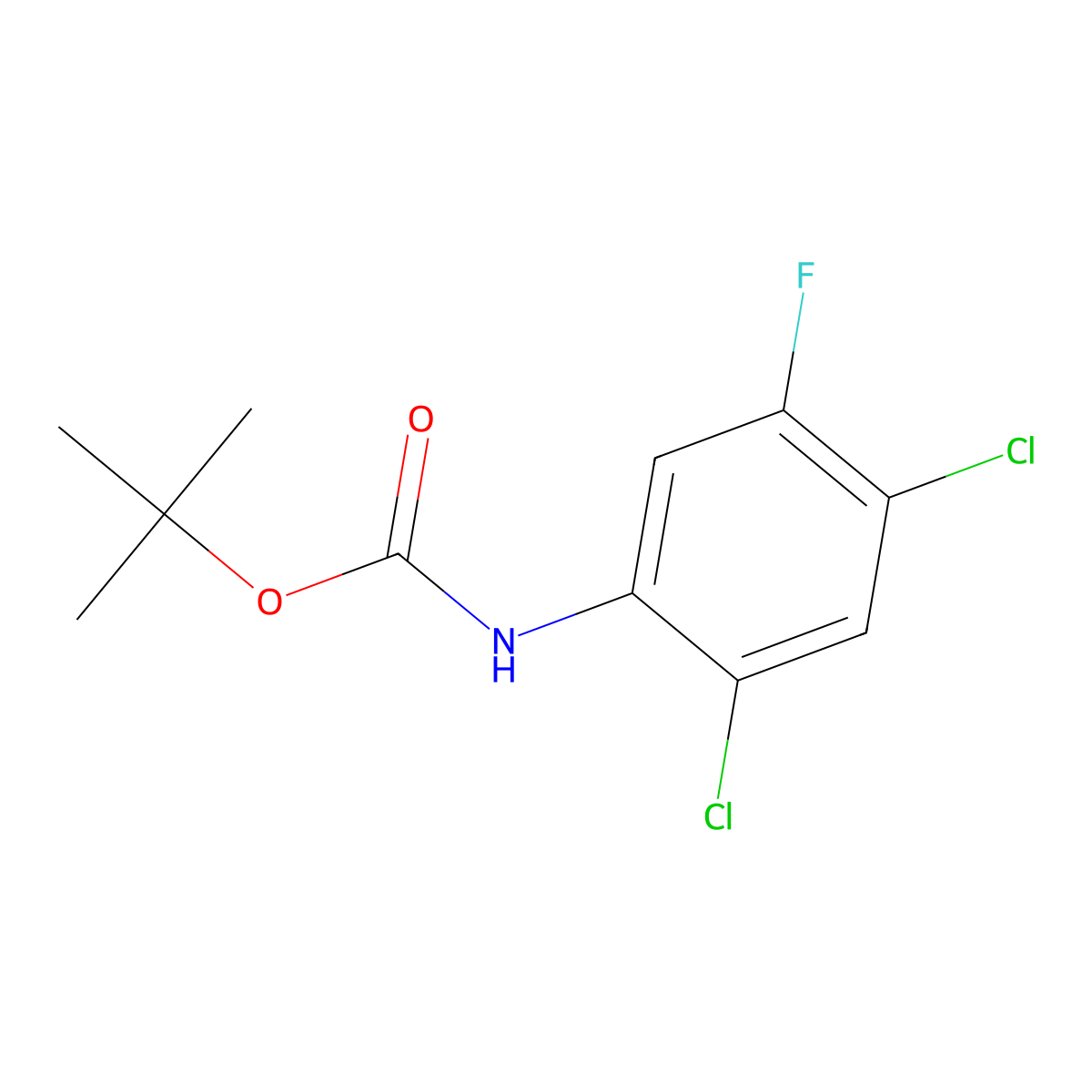 tert-butyl N-(2,4-dichloro-5-fluorophenyl)carbamate molecular structure, CAS 2694722-95-5