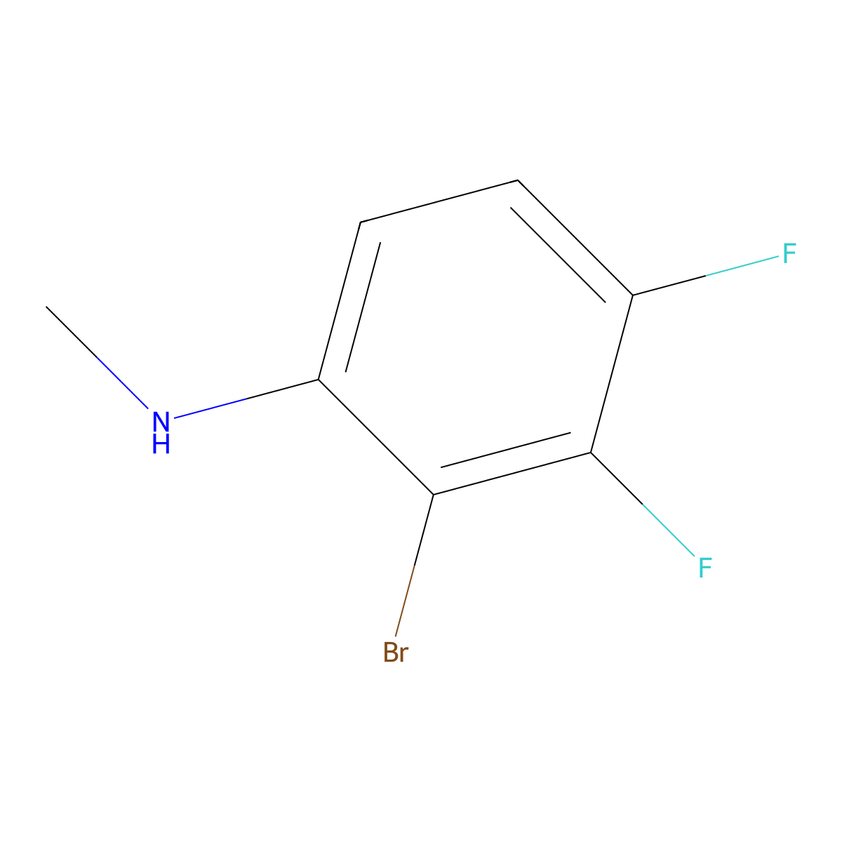 2-bromo-3,4-difluoro-N-methylaniline molecular structure, CAS 2694722-97-7