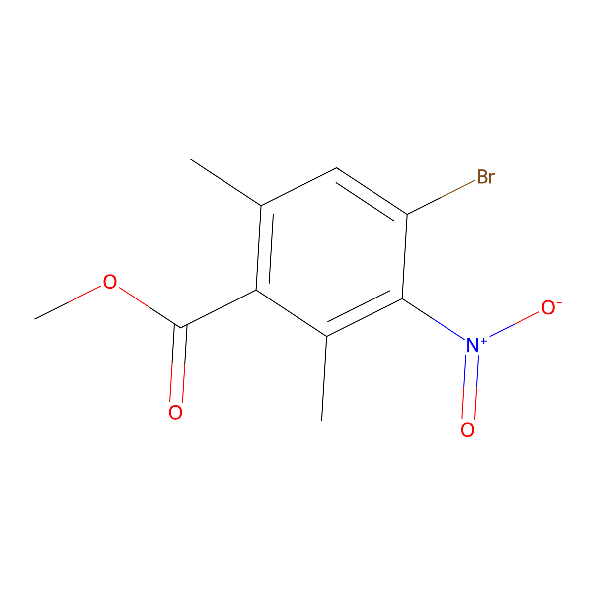 Methyl 4-bromo-2,6-dimethyl-3-nitrobenzoate molecular structure, CAS 2694723-06-1