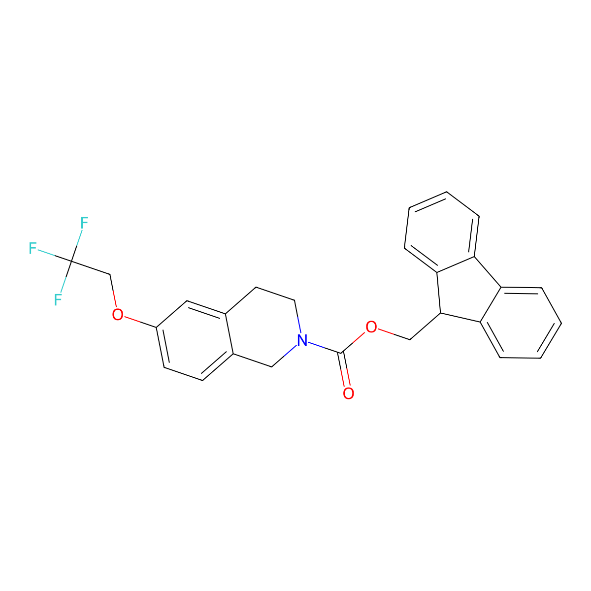 (9H-fluoren-9-yl)methyl 6-(2,2,2-trifluoroethoxy)-1,2,3,4-tetrahydroisoquinoline-2-carboxylate molecular structure, CAS 2694723-24-3