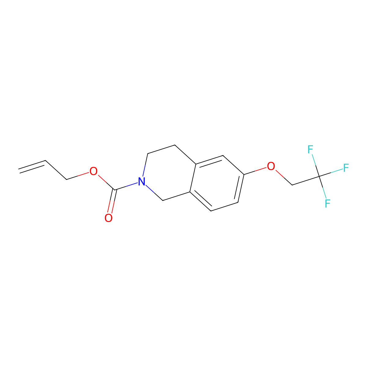 Prop-2-en-1-yl 6-(2,2,2-trifluoroethoxy)-1,2,3,4-tetrahydroisoquinoline-2-carboxylate molecular structure, CAS 2694723-30-1