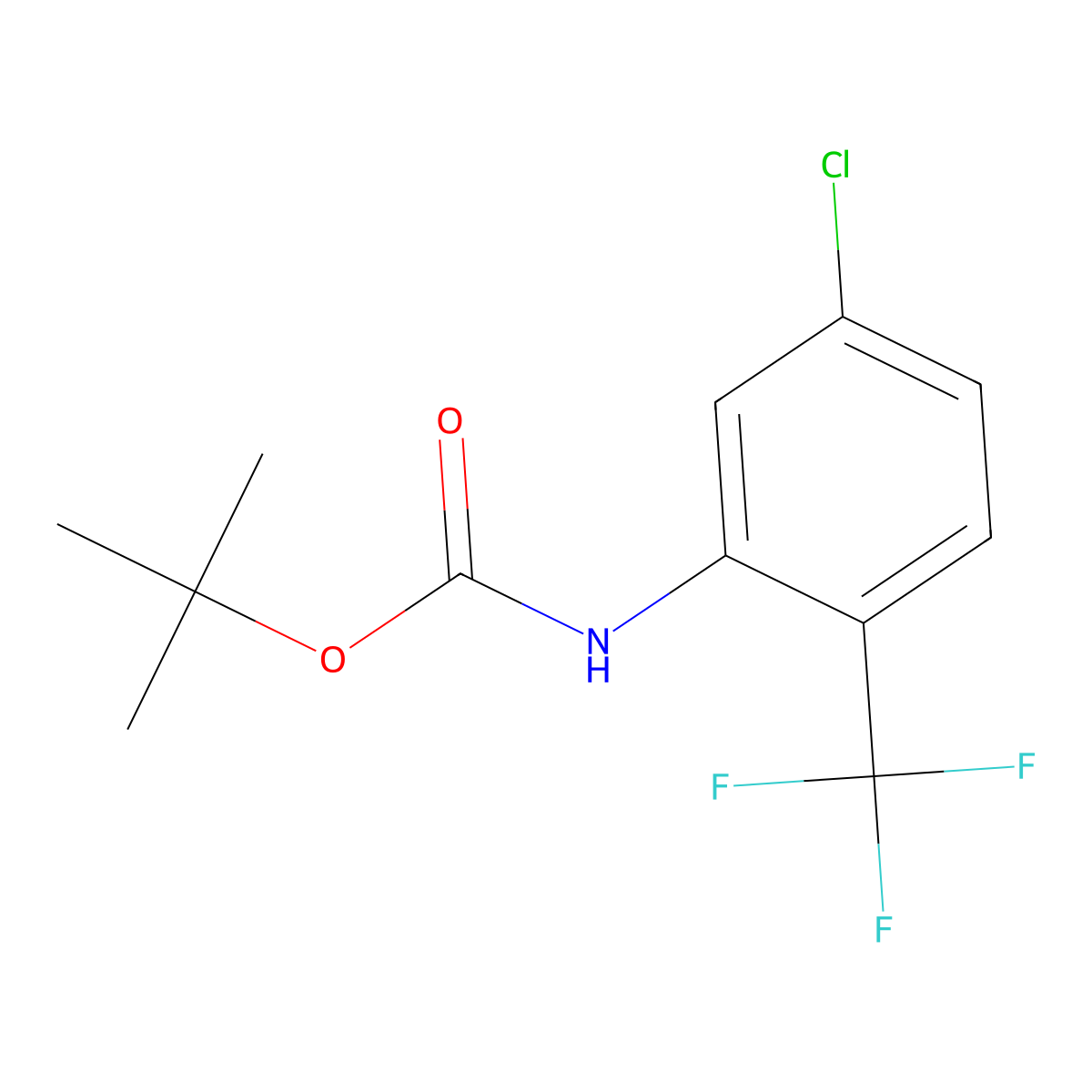 tert-butyl N-[5-chloro-2-(trifluoromethyl)phenyl]carbamate molecular structure, CAS 2694723-32-3