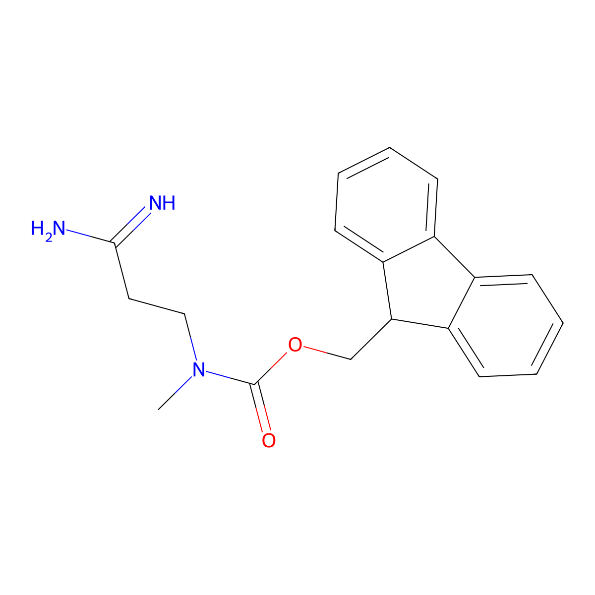 (9H-fluoren-9-yl)methyl N-(2-carbamimidoylethyl)-N-methylcarbamate molecular structure, CAS 2694723-33-4