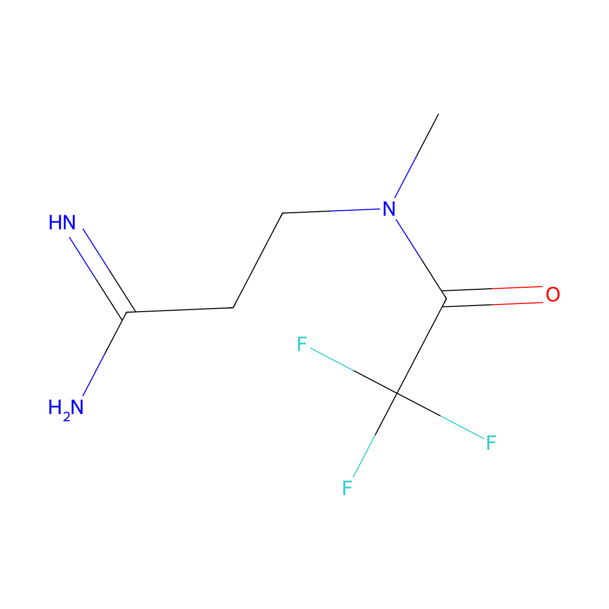 N-(2-carbamimidoylethyl)-2,2,2-trifluoro-N-methylacetamide molecular structure, CAS 2694723-38-9