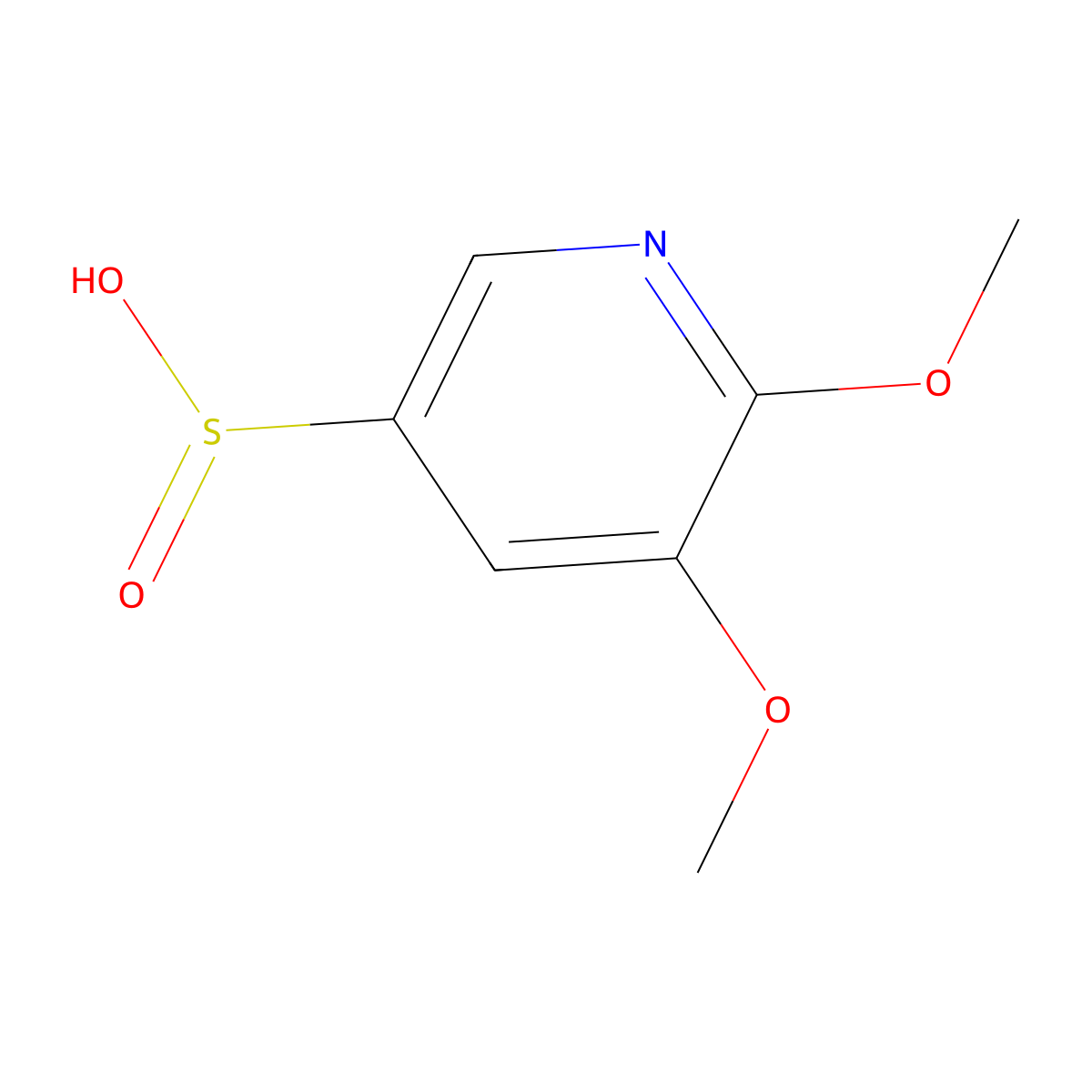 5,6-Dimethoxypyridine-3-sulfinic acid molecular structure, CAS 2694723-48-1
