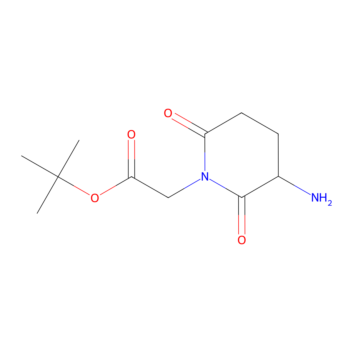 Tert-butyl 2-(3-amino-2,6-dioxopiperidin-1-yl)acetate molecular structure, CAS 2694724-81-5