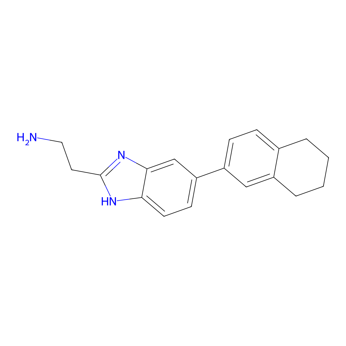 2-[5-(5,6,7,8-tetrahydronaphthalen-2-yl)-1H-1,3-benzodiazol-2-yl]ethan-1-amine molecular structure, CAS 2694724-89-3