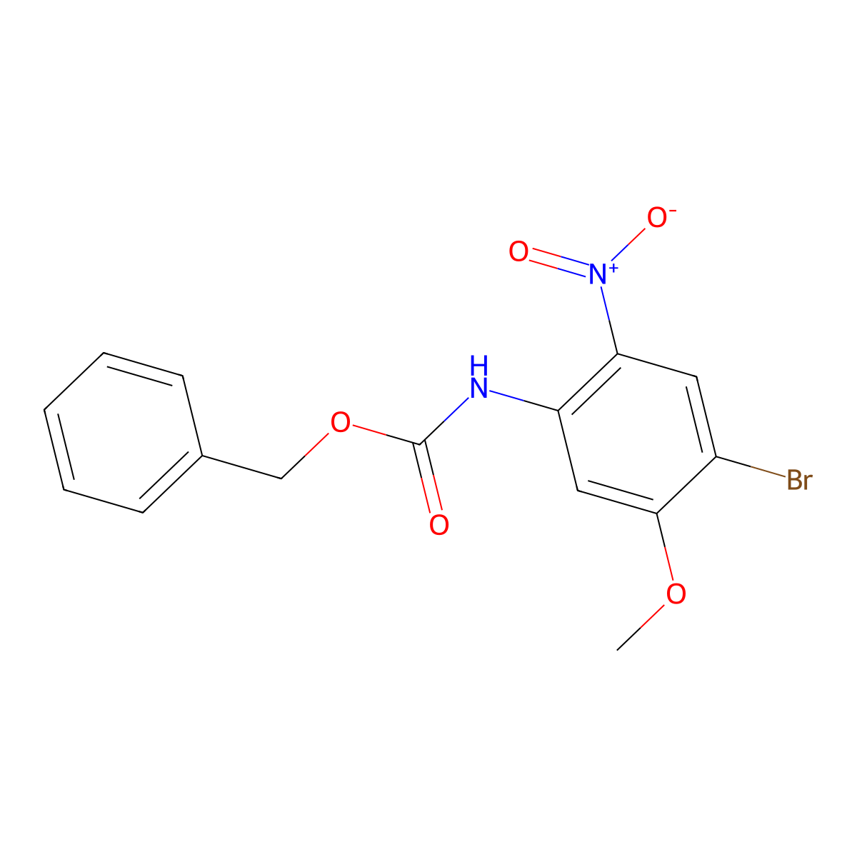 benzyl N-(4-bromo-5-methoxy-2-nitrophenyl)carbamate molecular structure, CAS 2694725-00-1