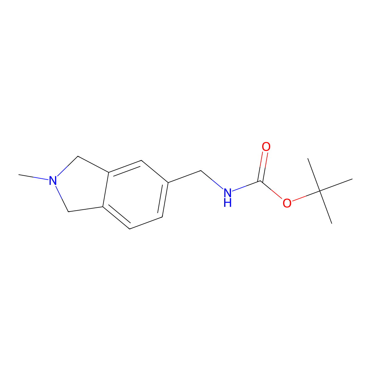 tert-butyl N-[(2-methyl-2,3-dihydro-1H-isoindol-5-yl)methyl]carbamate molecular structure, CAS 2694725-03-4