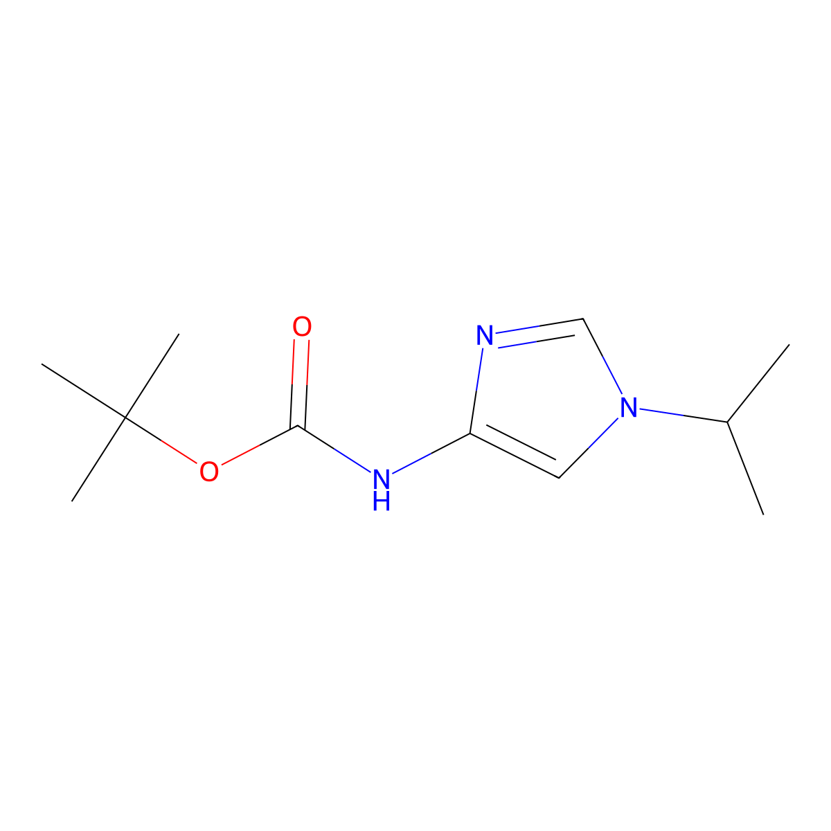 tert-butyl N-[1-(propan-2-yl)-1H-imidazol-4-yl]carbamate molecular structure, CAS 2694725-05-6