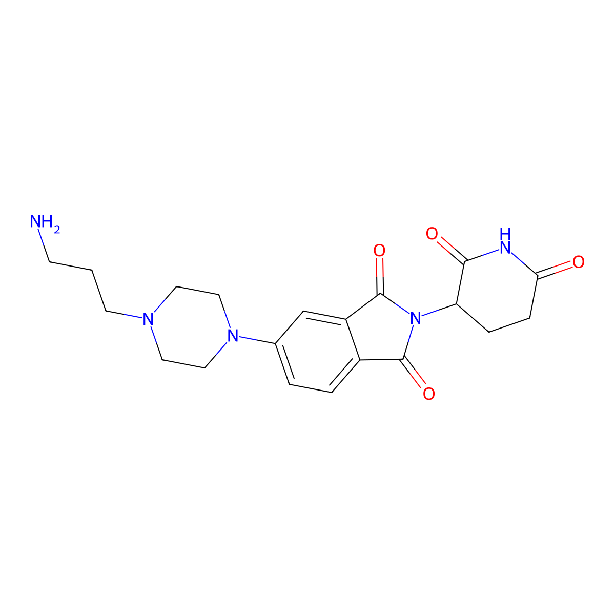 5-[4-(3-aminopropyl)piperazin-1-yl]-2-(2,6-dioxopiperidin-3-yl)-2,3-dihydro-1H-isoindole-1,3-dione molecular structure, CAS 2694725-12-5