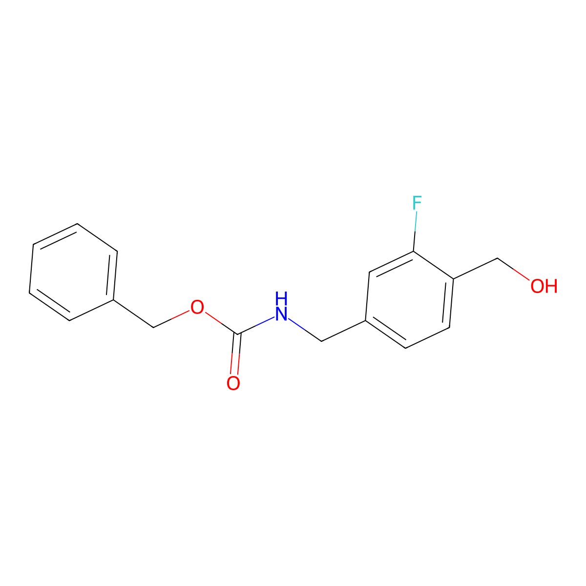 benzyl N-{[3-fluoro-4-(hydroxymethyl)phenyl]methyl}carbamate molecular structure, CAS 2694725-13-6