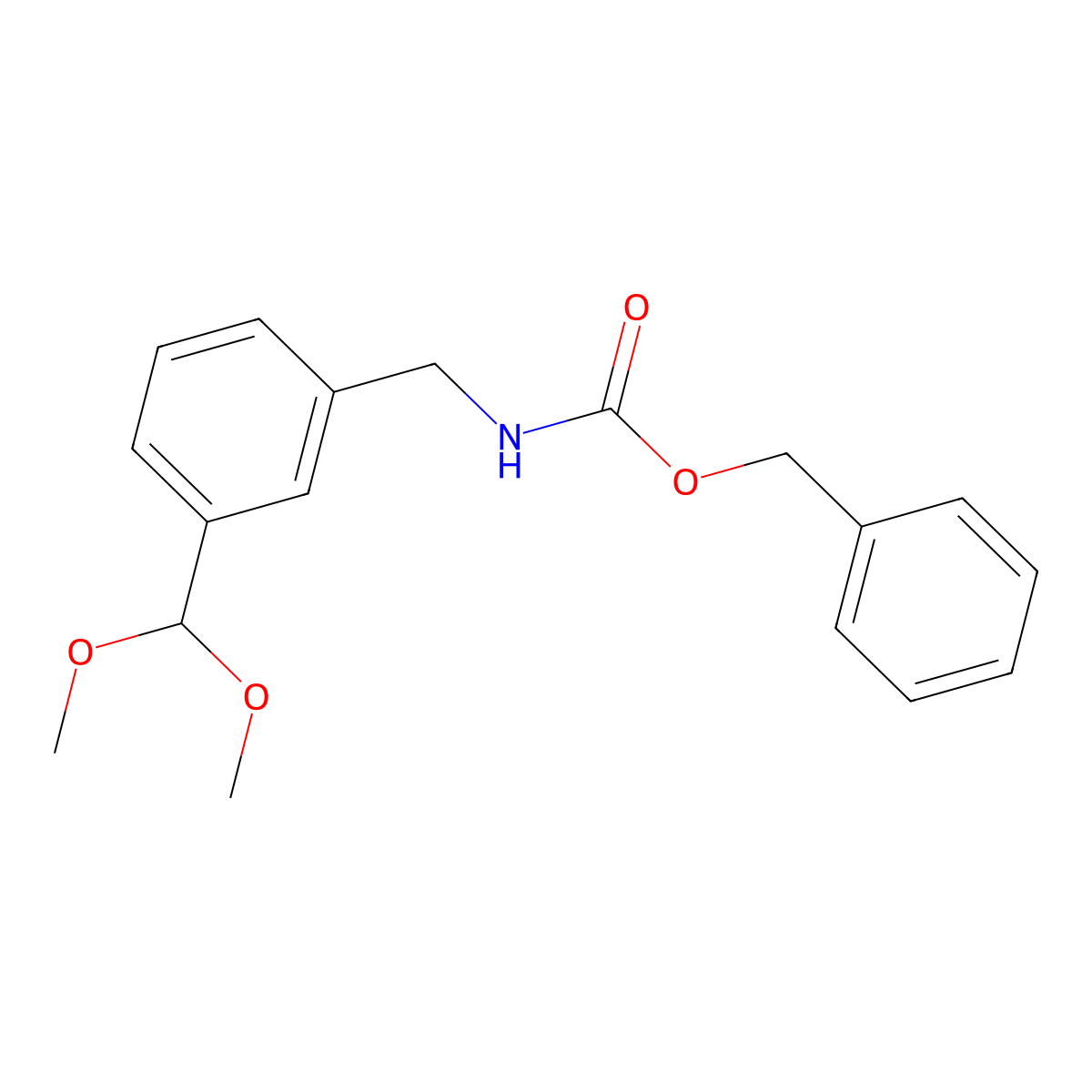 benzyl N-{[3-(dimethoxymethyl)phenyl]methyl}carbamate molecular structure, CAS 2694725-16-9