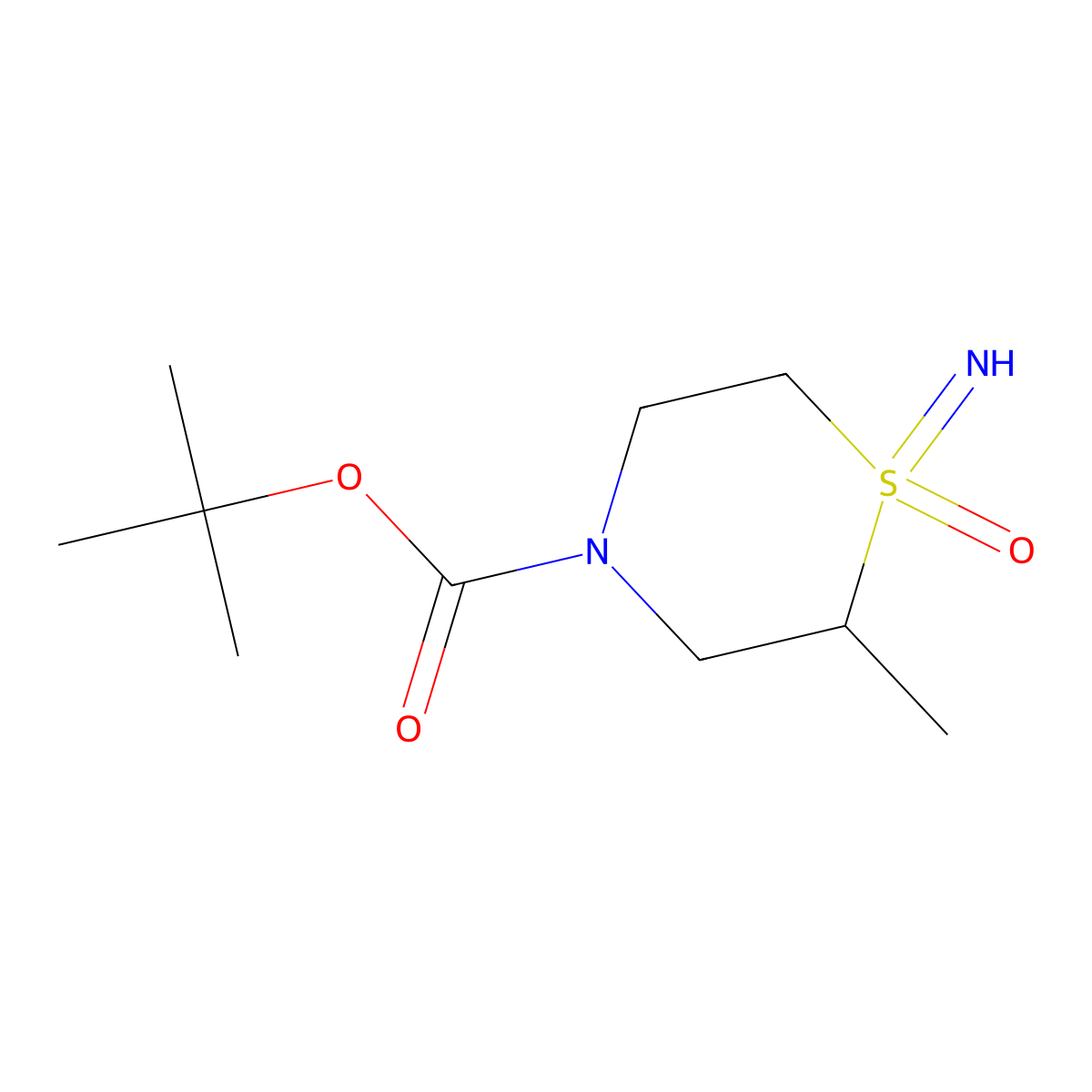 Tert-butyl 1-imino-2-methyl-1-oxo-1lambda6-thiomorpholine-4-carboxylate molecular structure, CAS 2694725-17-0
